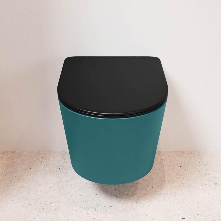 Mondiaz Wandcloset Lavie | Zonder spoelrand | Incl.Toiletzitting-Urban | Keramiek | Smag (turquoise) - Foto 3