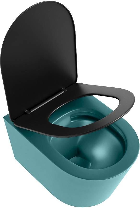 Mondiaz Wandcloset Lavie | Zonder spoelrand | Incl.Toiletzitting-Urban | Keramiek | Smag (turquoise) - Foto 2