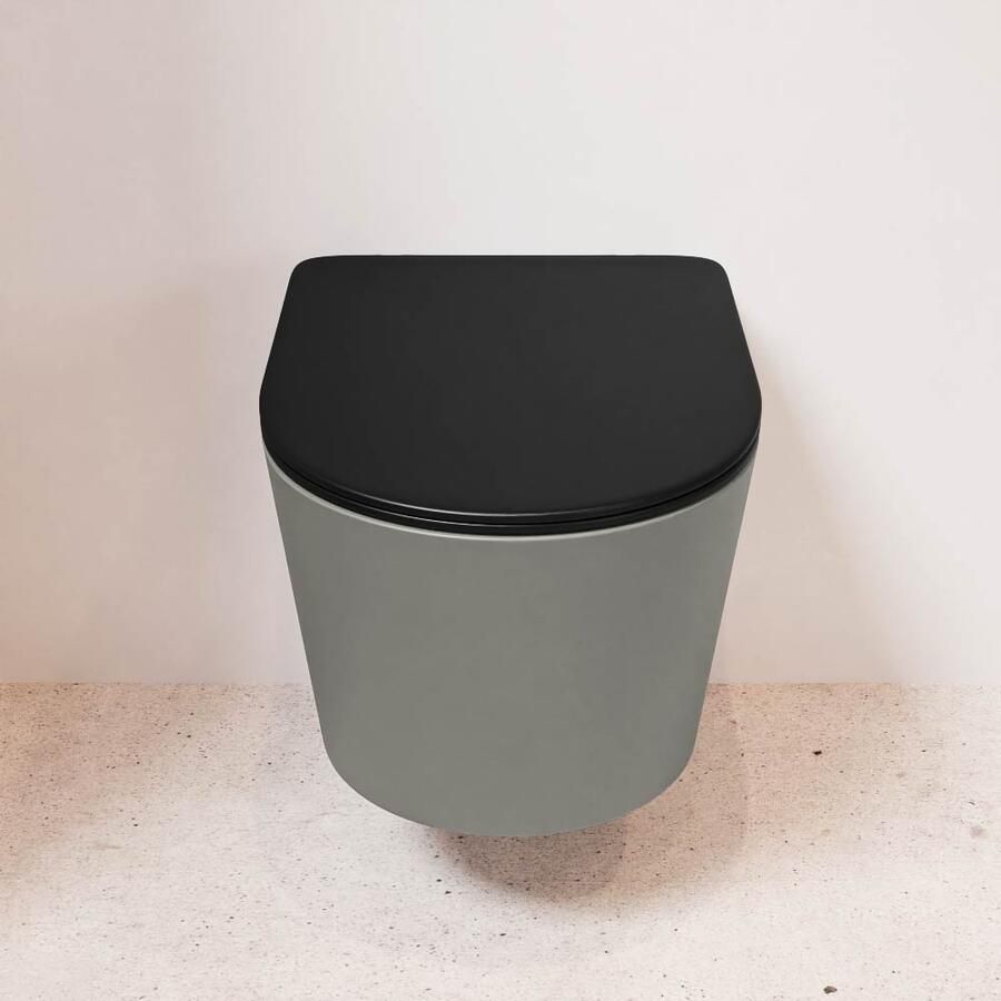 Mondiaz Wandcloset Lavie | Zonder spoelrand | Incl.Toiletzitting-Urban | Keramiek | Smoke (grijs) - Foto 3