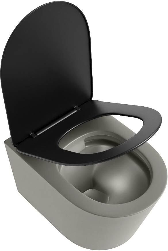 Mondiaz Wandcloset Lavie | Zonder spoelrand | Incl.Toiletzitting-Urban | Keramiek | Smoke (grijs) - Foto 2