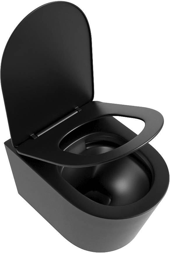 Mondiaz Wandcloset Lavie | Zonder spoelrand | Incl.Toiletzitting-Urban | Keramiek | Urban (zwart mat) - Foto 2