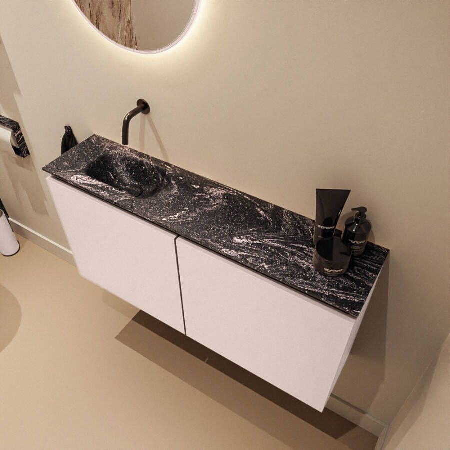 Mondiaz Toiletmeubel Ture Dlux | 100 cm | Meubelkleur Rosee | Eden wastafel Lava Links | Zonder kraangat