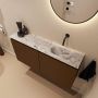 Mondiaz Toiletmeubel Ture Dlux | 100 cm | Meubelkleur Rust | Eden wastafel Glace Rechts | Zonder kraangat - Thumbnail 1