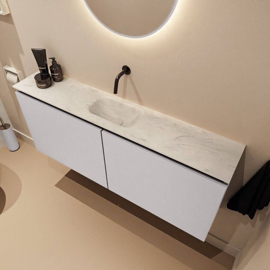 Mondiaz Toiletmeubel Ture Dlux | 120 cm | Meubelkleur Cale | Eden wastafel Opalo Midden | Zonder kraangat