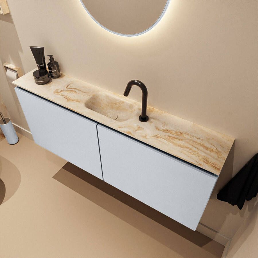 Mondiaz Toiletmeubel Ture Dlux | 120 cm | Meubelkleur Clay | Eden wastafel Frappe Midden | 1 kraangat