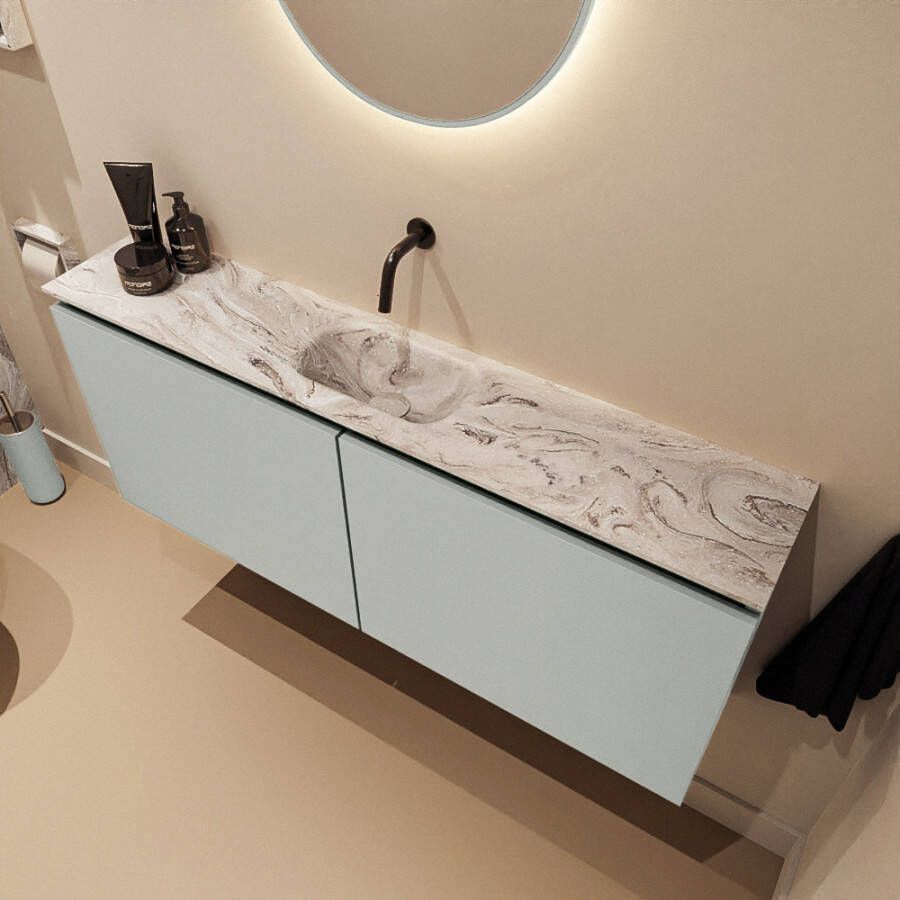 Mondiaz Toiletmeubel Ture Dlux | 120 cm | Meubelkleur Greey | Eden wastafel Glace Midden | Zonder kraangat