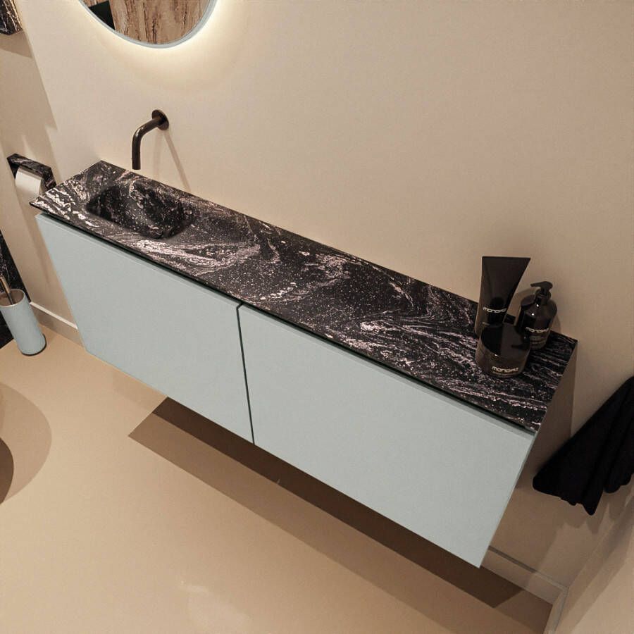 Mondiaz Toiletmeubel Ture Dlux | 120 cm | Meubelkleur Greey | Eden wastafel Lava Links | Zonder kraangat