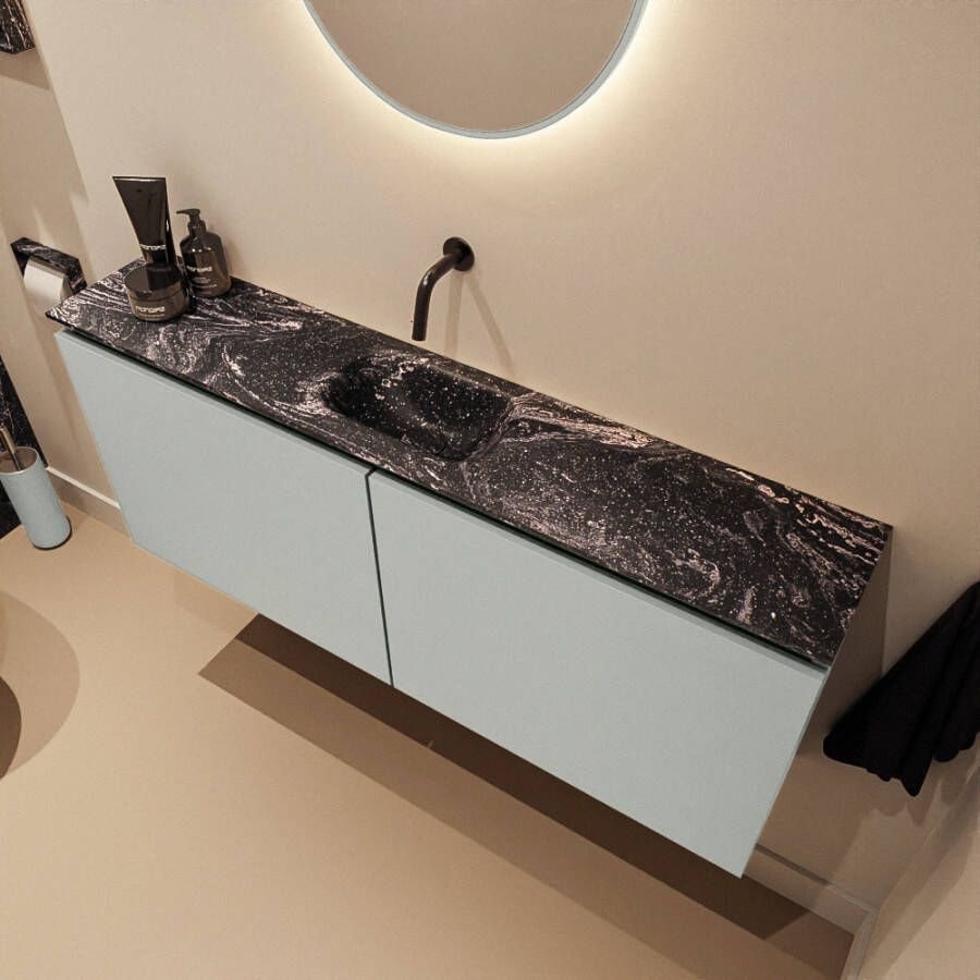 Mondiaz Toiletmeubel Ture Dlux | 120 cm | Meubelkleur Greey | Eden wastafel Lava Midden | Zonder kraangat