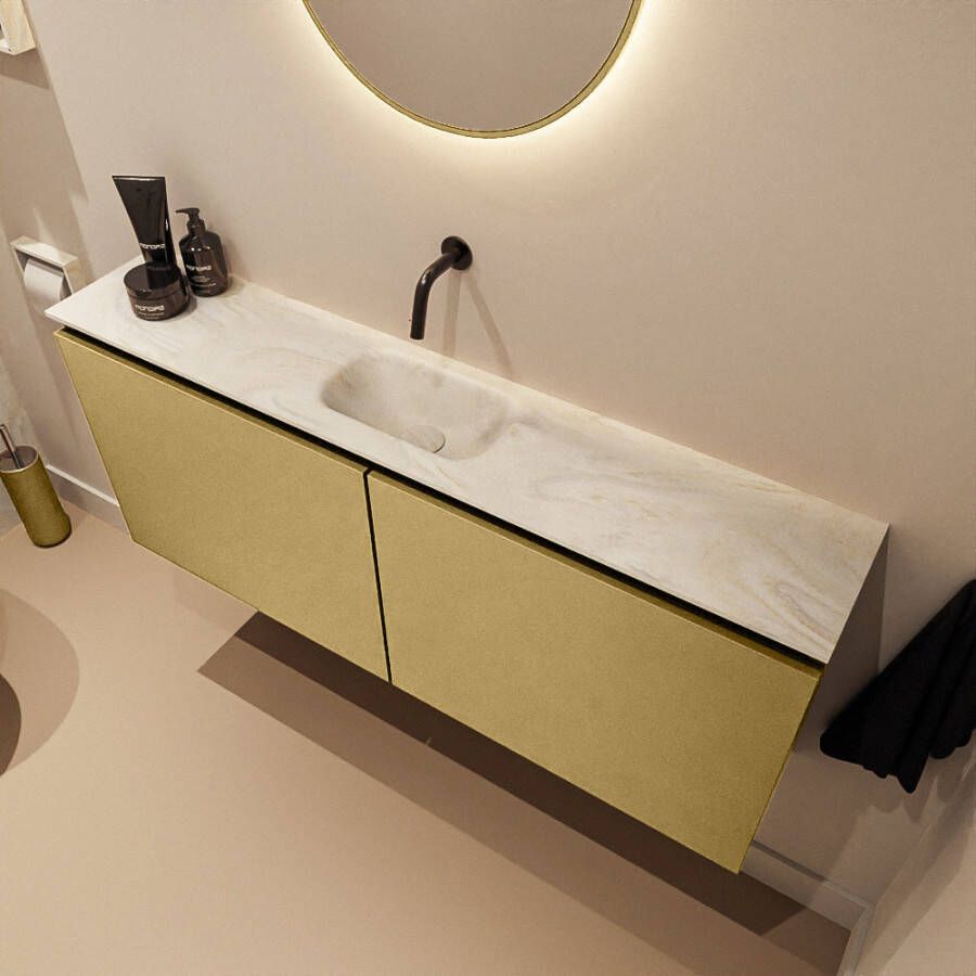 Mondiaz Toiletmeubel Ture Dlux | 120 cm | Meubelkleur Oro | Eden wastafel Ostra Midden | Zonder kraangat