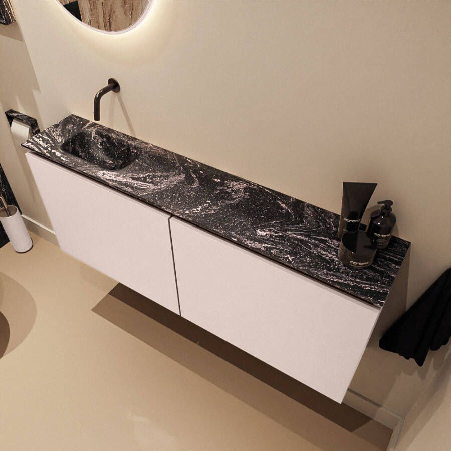 Mondiaz Toiletmeubel Ture Dlux | 120 cm | Meubelkleur Rosee | Eden wastafel Lava Links | Zonder kraangat