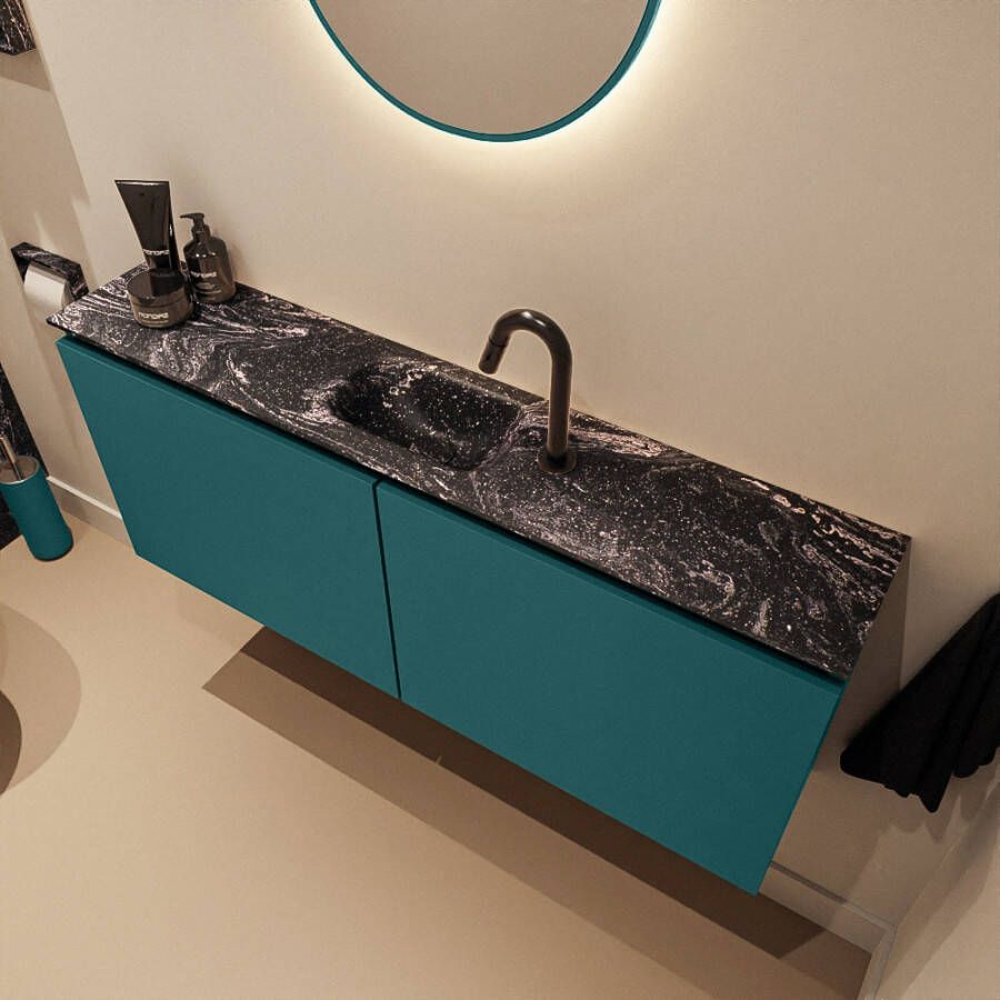 Mondiaz Toiletmeubel Ture Dlux | 120 cm | Meubelkleur Smag | Eden wastafel Lava Midden | 1 kraangat