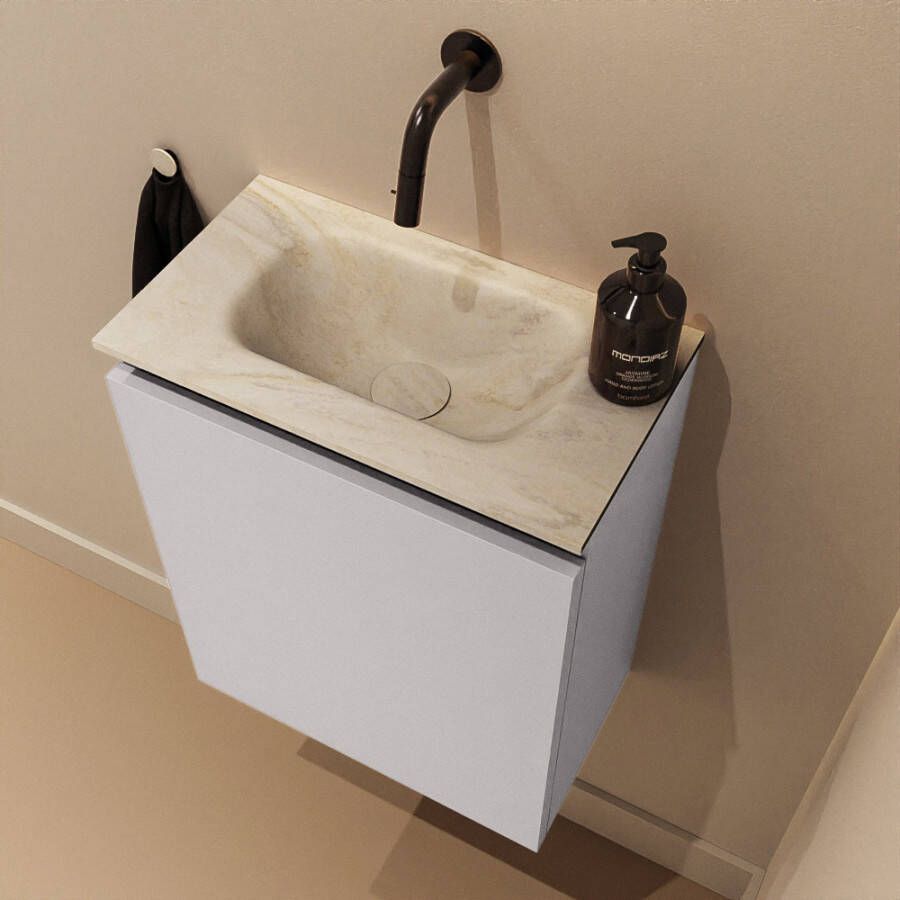 Mondiaz Toiletmeubel Ture Dlux | 40 cm | Meubelkleur Cale | Eden wastafel Ostra Midden | Zonder kraangat