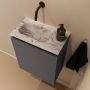 Mondiaz Toiletmeubel Ture Dlux | 40 cm | Meubelkleur Dark Grey | Eden wastafel Glace Links | Zonder kraangat - Thumbnail 1