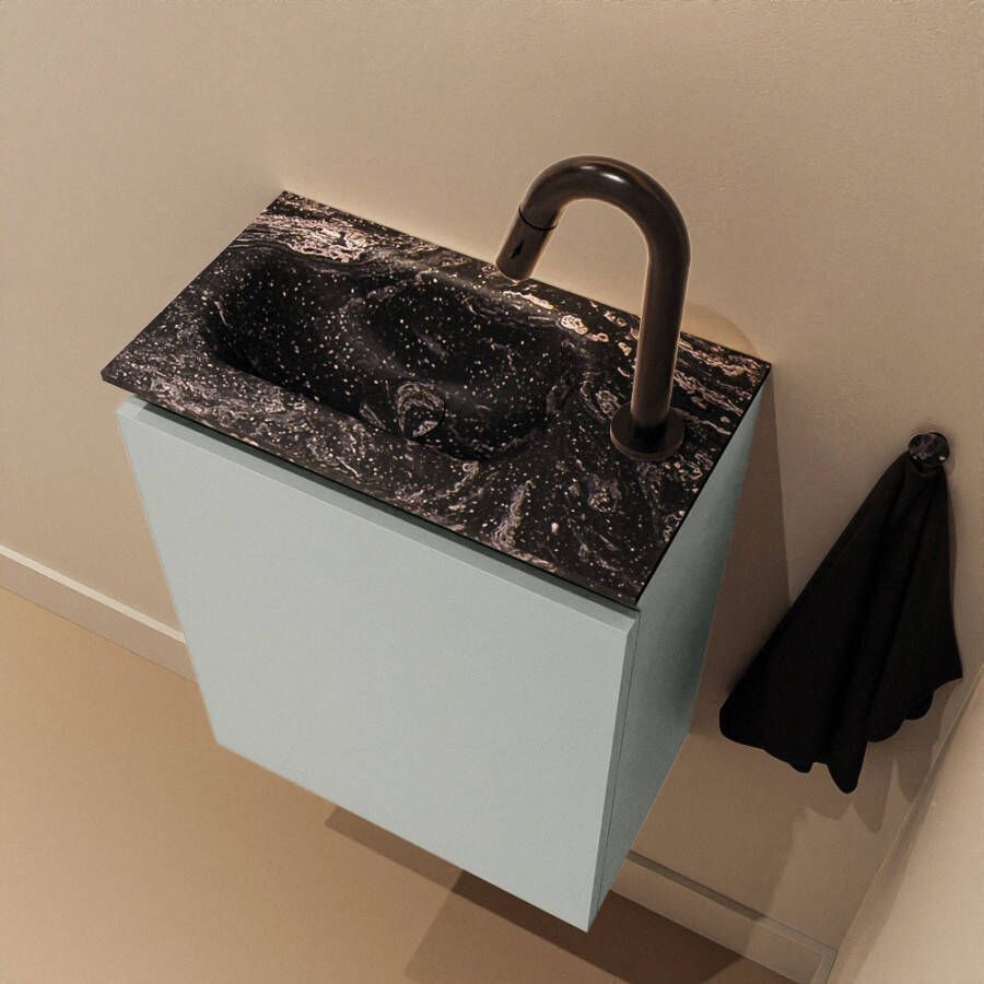Mondiaz Toiletmeubel Ture Dlux | 40 cm | Meubelkleur Greey | Eden wastafel Lava Links | 1 kraangat