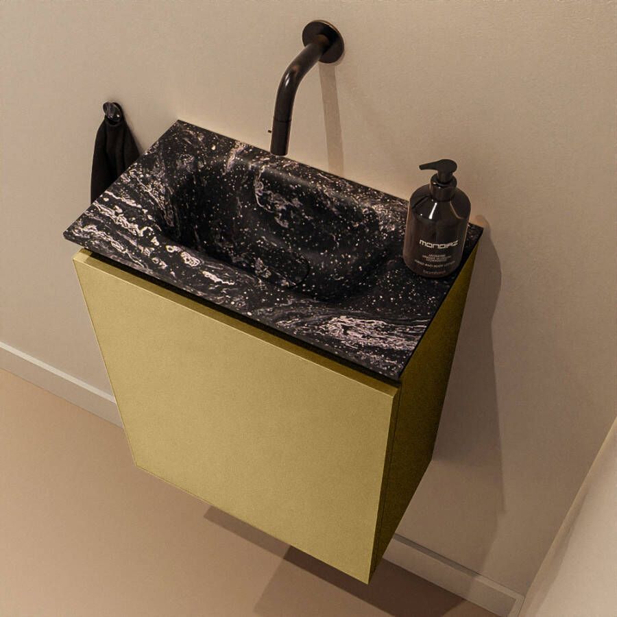 Mondiaz Toiletmeubel Ture Dlux | 40 cm | Meubelkleur Oro | Eden wastafel Lava Midden | Zonder kraangat