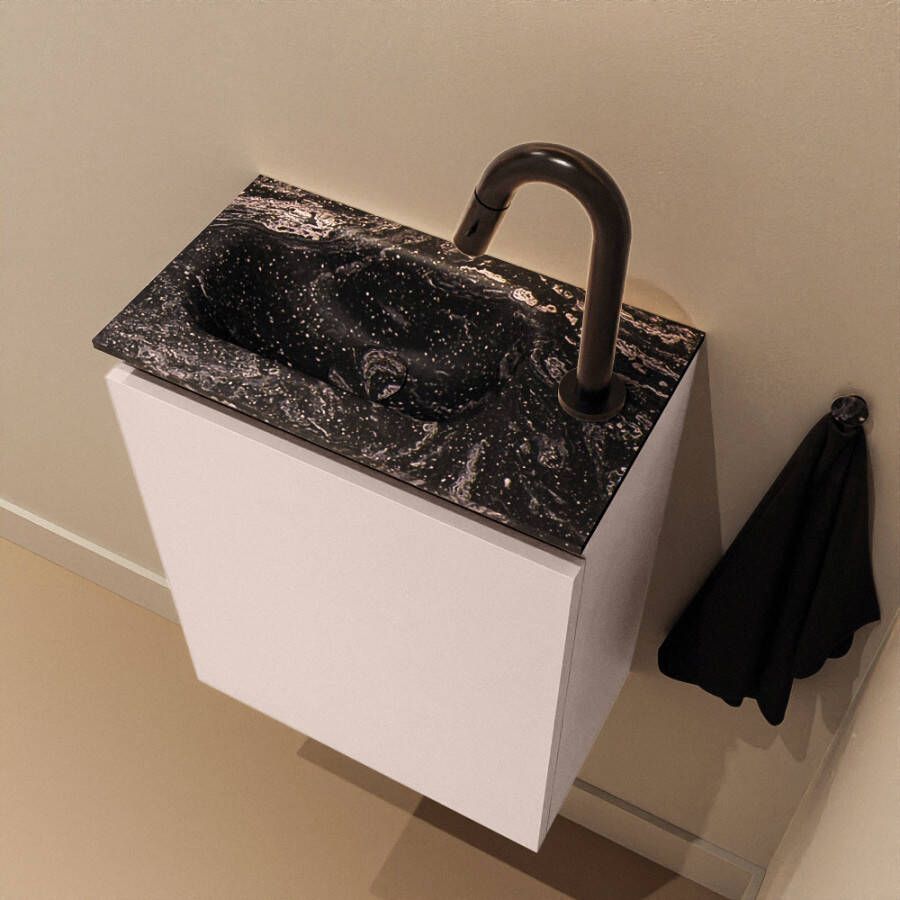 Mondiaz Toiletmeubel Ture Dlux | 40 cm | Meubelkleur Rosee | Eden wastafel Lava Links | 1 kraangat