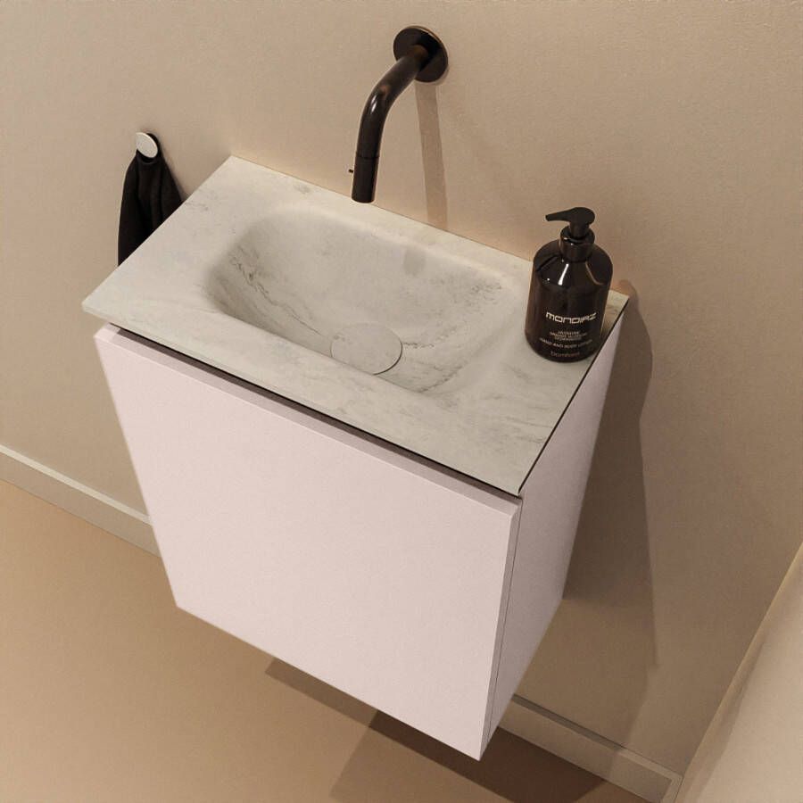 Mondiaz Toiletmeubel Ture Dlux | 40 cm | Meubelkleur Rosee | Eden wastafel Opalo Midden | Zonder kraangat