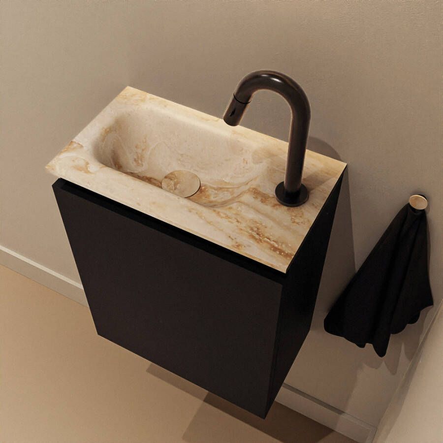 Mondiaz Toiletmeubel Ture Dlux | 40 cm | Meubelkleur Urban | Eden wastafel Frappe Links | 1 kraangat