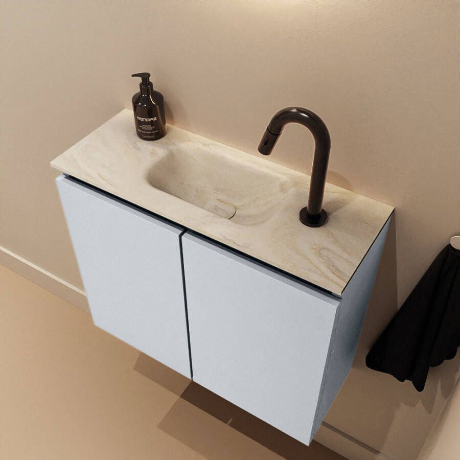Mondiaz Toiletmeubel Ture Dlux | 60 cm | Meubelkleur Clay | Eden wastafel Ostra Midden | 1 kraangat