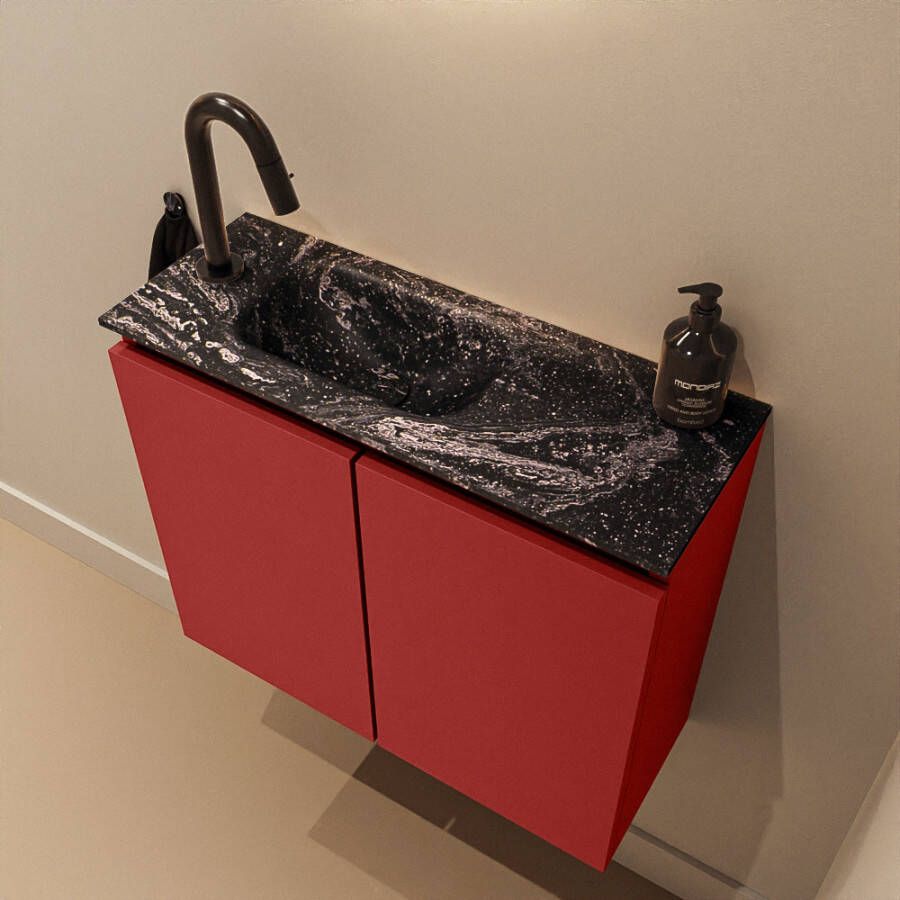 Mondiaz Toiletmeubel Ture Dlux | 60 cm | Meubelkleur Fire | Eden wastafel Lava Links | 1 kraangat