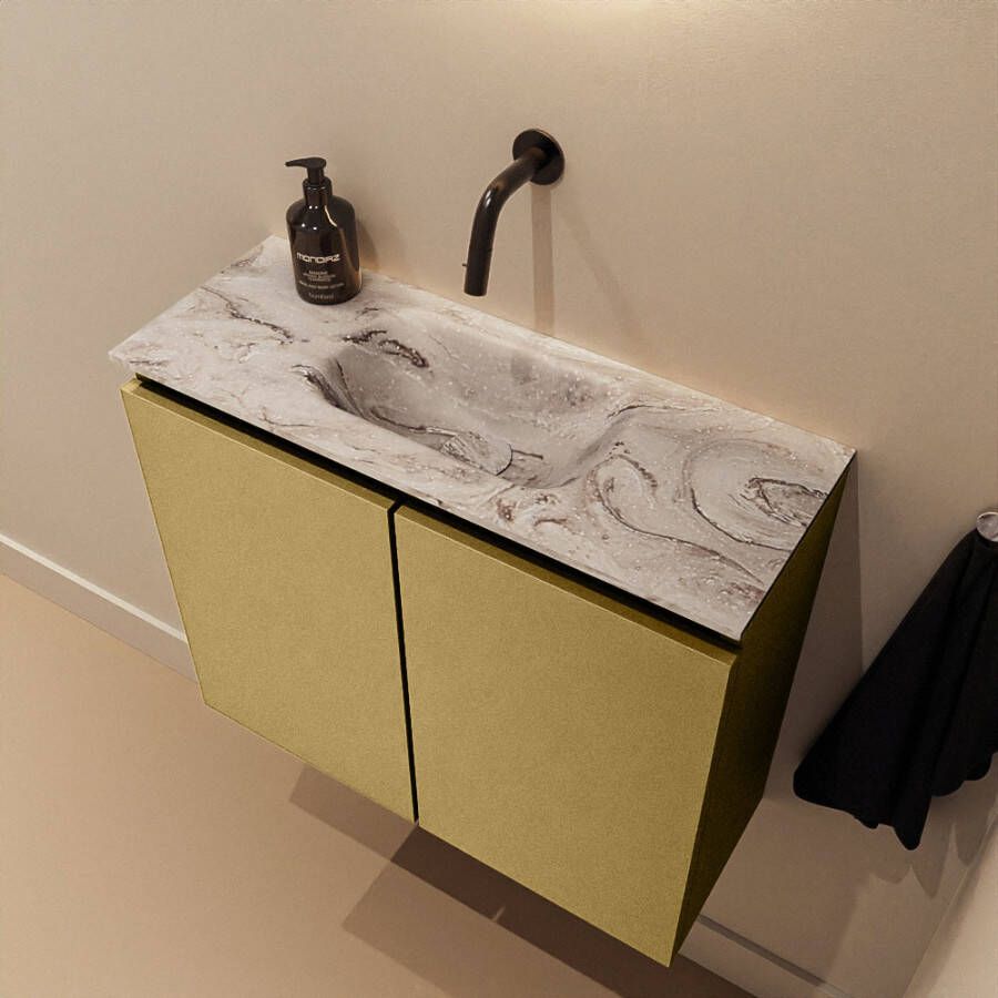 Mondiaz Toiletmeubel Ture Dlux | 60 cm | Meubelkleur Oro | Eden wastafel Glace Midden | Zonder kraangat