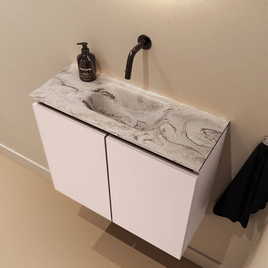 Mondiaz Toiletmeubel Ture Dlux | 60 cm | Meubelkleur Rosee | Eden wastafel Glace Midden | Zonder kraangat