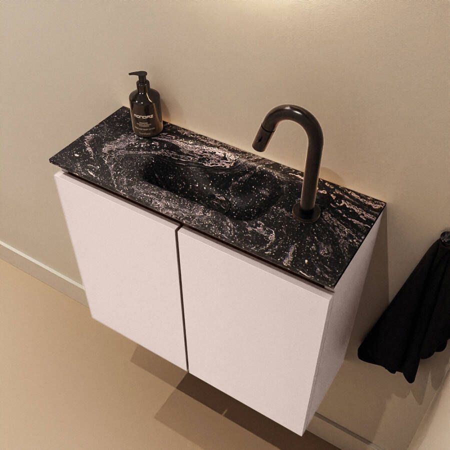 Mondiaz Toiletmeubel Ture Dlux | 60 cm | Meubelkleur Rosee | Eden wastafel Lava Midden | 1 kraangat