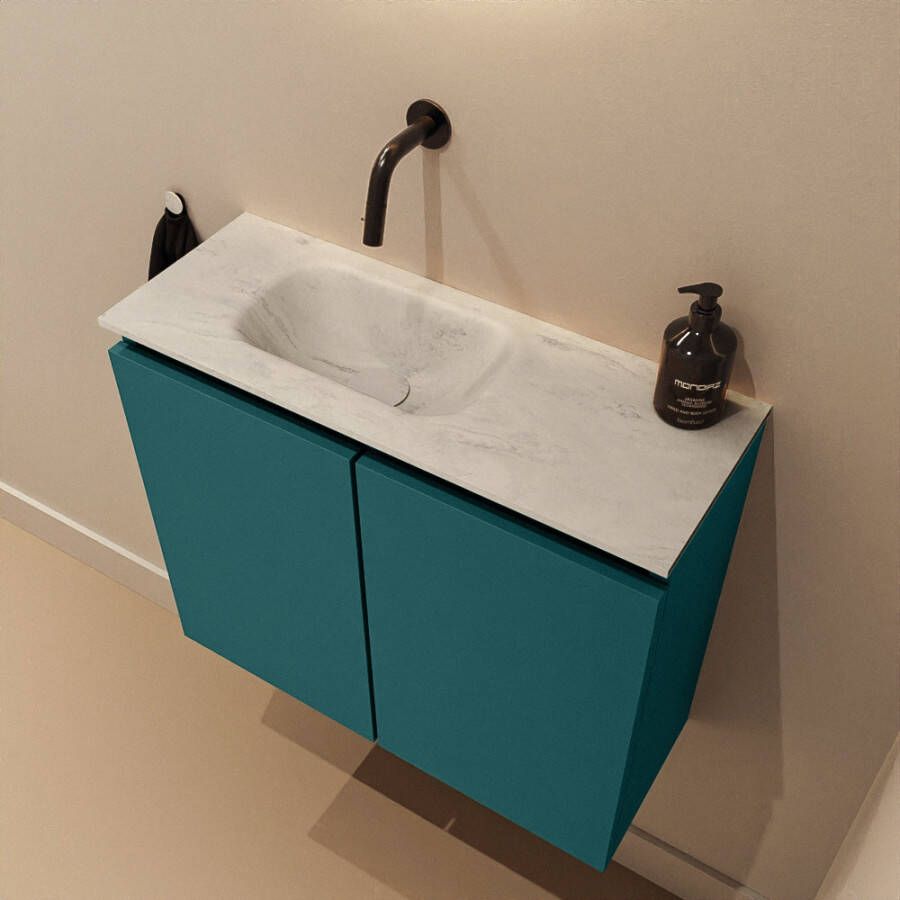 Mondiaz Toiletmeubel Ture Dlux | 60 cm | Meubelkleur Smag | Eden wastafel Opalo Links | Zonder kraangat