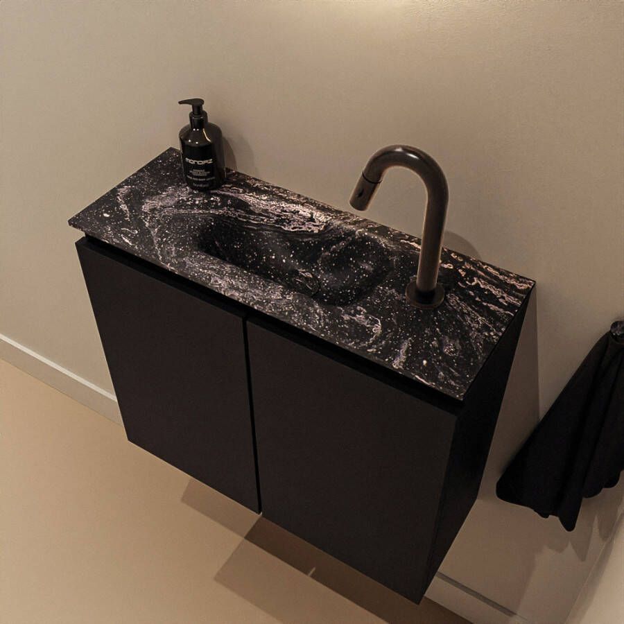Mondiaz Toiletmeubel Ture Dlux | 60 cm | Meubelkleur Urban | Eden wastafel Lava Midden | 1 kraangat