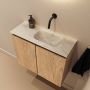 Mondiaz Toiletmeubel Ture Dlux | 60 cm | Meubelkleur Washed Oak | Eden wastafel Ostra Rechts | Zonder kraangat - Thumbnail 1