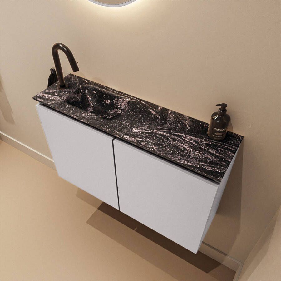 Mondiaz Toiletmeubel Ture Dlux | 80 cm | Meubelkleur Cale | Eden wastafel Lava Links | 1 kraangat