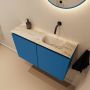 Mondiaz Toiletmeubel Ture Dlux | 80 cm | Meubelkleur Jeans | Eden wastafel Frappe Rechts | Zonder kraangat - Thumbnail 1