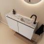 Mondiaz Toiletmeubel Ture Dlux | 80 cm | Meubelkleur Linen | Eden wastafel Glace Rechts | 1 kraangat - Thumbnail 1
