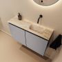 Mondiaz Toiletmeubel Ture Dlux | 80 cm | Meubelkleur Plata | Eden wastafel Frappe Rechts | Zonder kraangat - Thumbnail 1