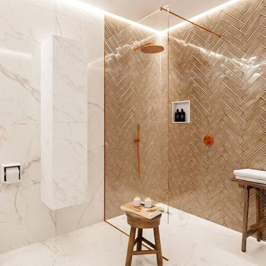 Mondiaz Vica Beam kolomkast 160 cm 2 deuren wit marmer mat (Cararra) - Foto 5