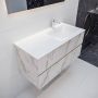 Mondiaz VICA Badkamermeubelset 100cm 2 lades wasbak Cloud rechts 1 kraangat solid surface carrara marmer PC75341589 - Thumbnail 2