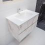 Mondiaz VICA Badkamermeubelset 80cm 2 lades wasbak Cloud midden 1 kraangat solid surface carrara marmer PC75341583 - Thumbnail 2