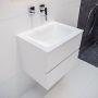 Mondiaz VICA Badkamermeubelset 60cm 2 lades wasbak Cloud midden 0 kraangaten solid surface talc PC75341052 - Thumbnail 2