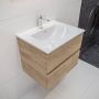 Mondiaz VICA Badkamermeubelset 60cm 2 lades wasbak Denia midden 1 kraangat solid surface washed oak PC75341317 - Thumbnail 2