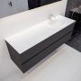 Mondiaz VICA Badkamermeubelset 150cm 2 lades wasbak Moon rechts 1 kraangat solid surface darkgrey PC75341050 - Thumbnail 2