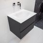 Mondiaz VICA Badkamermeubelset 60cm 2 lades wasbak Moon midden 0 kraangaten solid surface darkgrey PC75341002 - Thumbnail 2