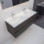 Mondiaz VICA Badkamermeubelset 120cm 2 lades wasbak Moon dubbel 2 kraangaten solid surface dark brown PC75341191 - Thumbnail 2