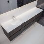 Mondiaz VICA Badkamermeubelset 200cm 4 lades wasbak Moon links 1 kraangat solid surface dark brown PC75341663 - Thumbnail 2