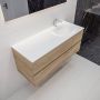 Mondiaz VICA Badkamermeubelset 120cm 2 lades wasbak Moon rechts 1 kraangat solid surface washed oak PC75341198 - Thumbnail 2