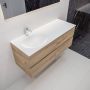 Mondiaz VICA Badkamermeubelset 120cm 4 lades wasbak Moon links 1 kraangat solid surface washed oak PC75341277 - Thumbnail 2