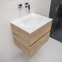 Mondiaz VICA Badkamermeubelset 60cm 2 lades wasbak Moon midden 0 kraangaten solid surface washed oak PC75341166 - Thumbnail 2