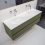 Mondiaz VICA Badkamermeubelset 150cm 2 lades wasbak Moon dubbel 0 kraangaten solid surface army PC75341403 - Thumbnail 2