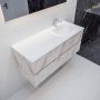 Mondiaz VICA Badkamermeubelset 120cm 2 lades wasbak Moon rechts 1 kraangat solid surface carrara marmer PC75341564 - Thumbnail 2