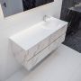 Mondiaz VICA Badkamermeubelset 120cm 4 lades wasbak Moon rechts 1 kraangat solid surface carrara marmer PC75341611 - Thumbnail 2