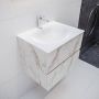 Mondiaz VICA Badkamermeubelset 60cm 2 lades wasbak Moon midden 1 kraangat solid surface carrara marmer PC75341549 - Thumbnail 2